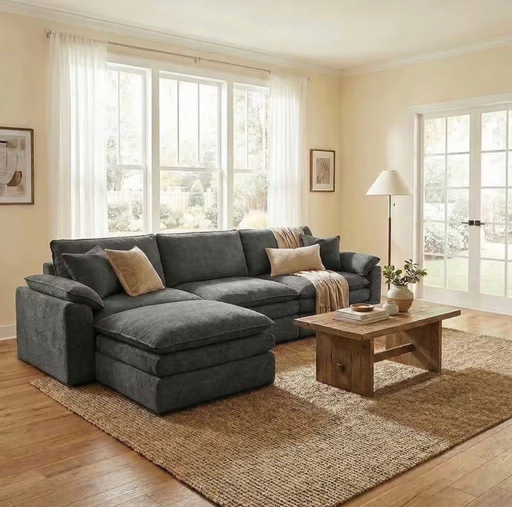 Modular Cloud Sectional Sofa with Ottoman