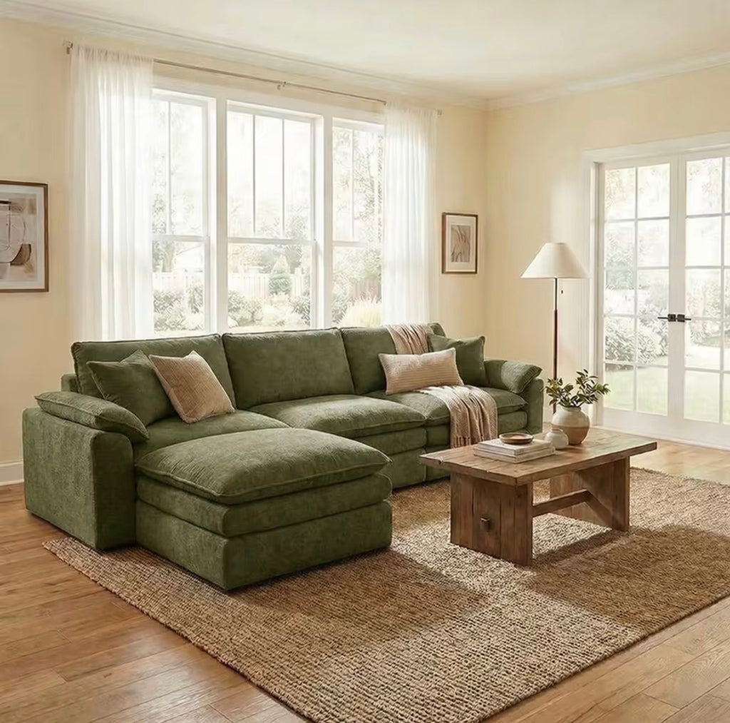 Modular Cloud Sectional Sofa with Ottoman