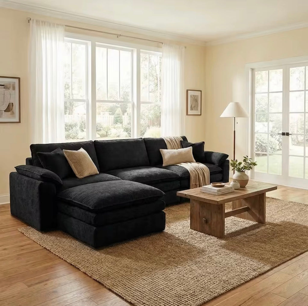 Modular Cloud Sectional Sofa with Ottoman