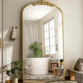 Antique French Arched Floor Mirror