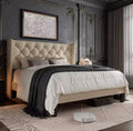 Tufted Upholstered Queen Bed Frame