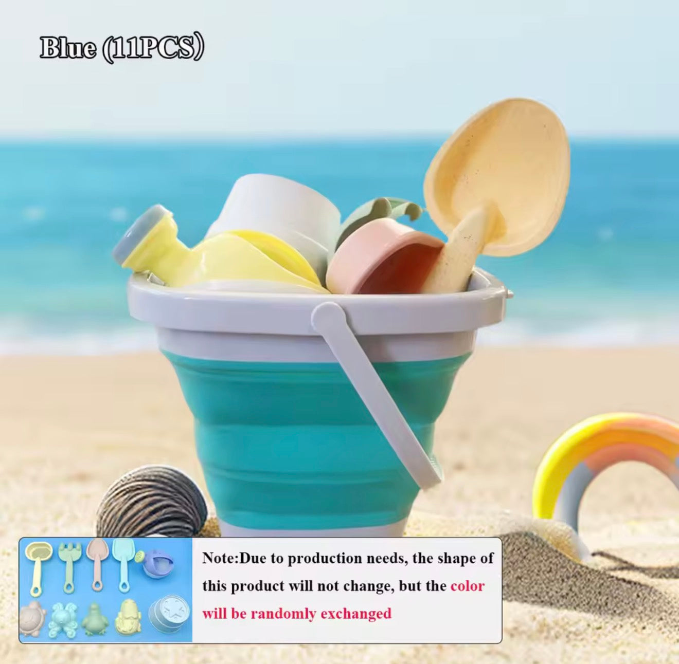 Foldable Beach Toy Bucket Set